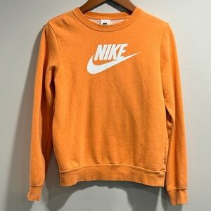 Nike Women’s Heather Orange Sweatshirt with White Logo Size XS